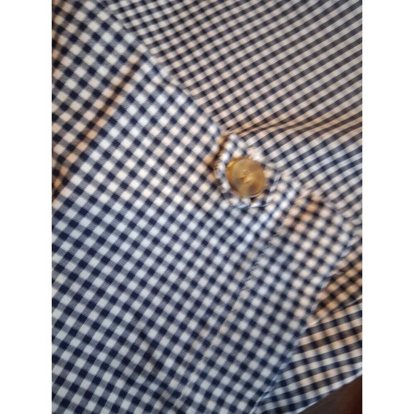 Talbots Navy Blue & White Gingham Check Cropped Pants size 12P - Picture 2 of 7